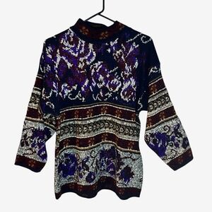 Colter Bay VTG Women's Mock Neck Sweater USA‎ Made 3/4 Sleeve L